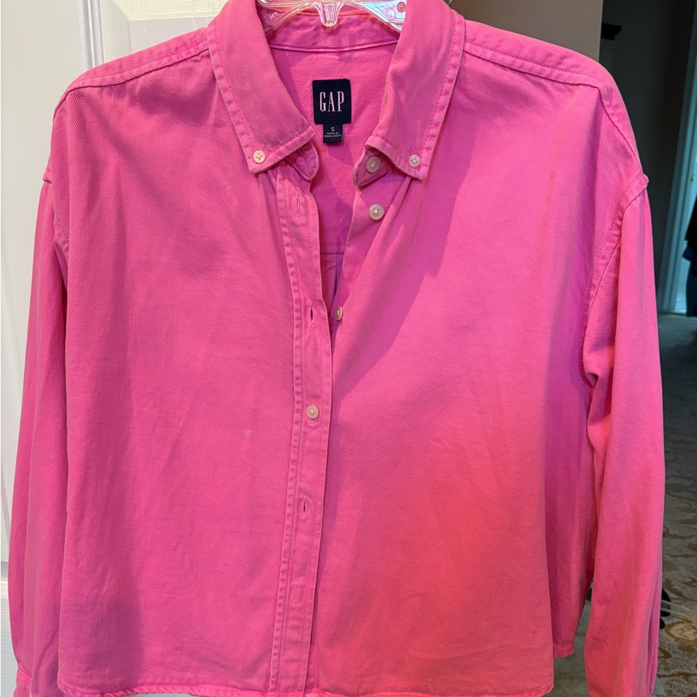 GAP Vibrant Pink Collared Shirt.  Great for layering